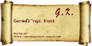 Germányi Kont névjegykártya